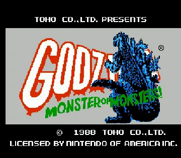 Godzilla - Monster of Monsters! (USA) screen shot title